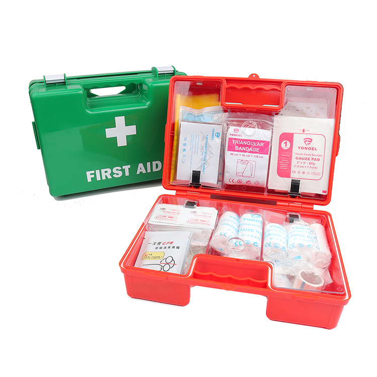 Стандартная аптечка первой помощи с содержимым согласно DIN 13157, включая практичный настенный кронштейн, аптечка зеленого цвета для бизнеса, офиса, строительства