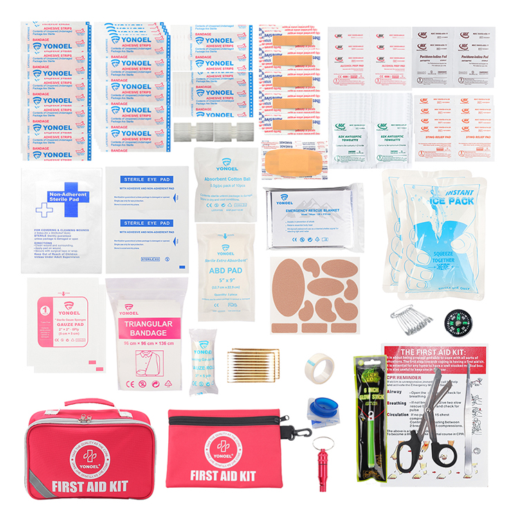 Одобренный CE набор из 258 предметов, аптечка красного цвета, аптечка первой помощи для туристического автомобиля, аптечка для кемпинга на открытом воздухе